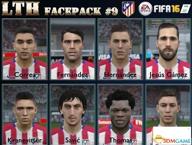 FIFA16馬競8名球員臉型
