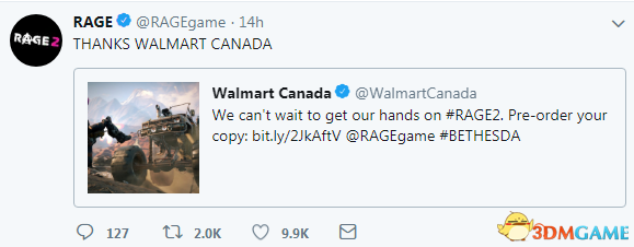 《狂怒煉獄2》在加拿大沃爾瑪開啟預購 官方表示感謝
