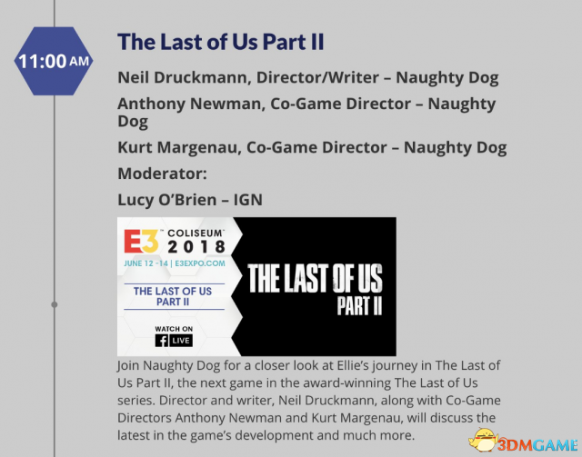 《最後生還者2》E3具體時間公布 進一步看艾莉旅程