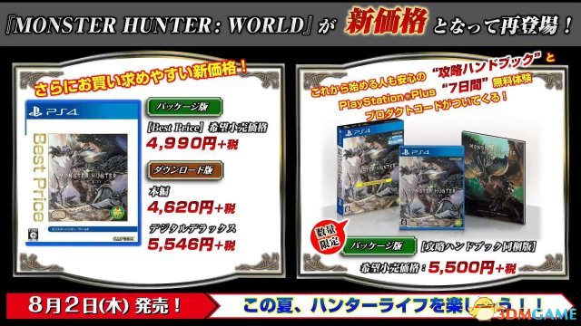 《魔物獵人：世界》PS4同捆版公布 遊戲本體降價