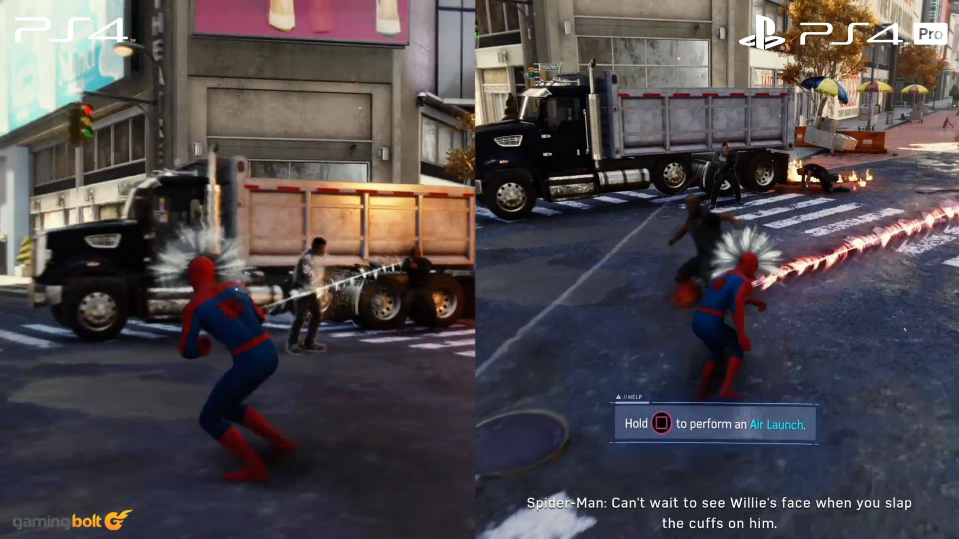 《蜘蛛人》PS4和PS4 Pro版畫面對比 後者畫面更精美