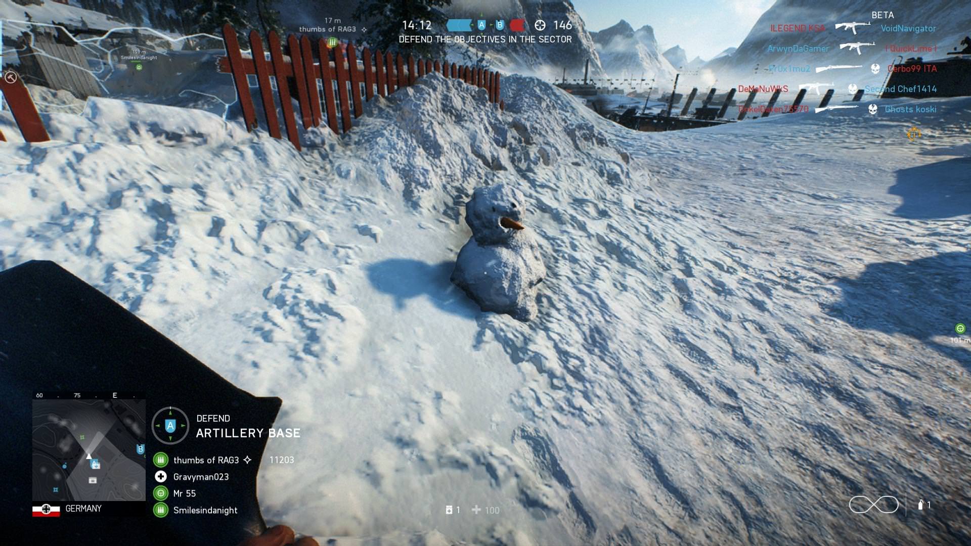 在《戰地風雲5》裡 顯然你可以堆一個雪人
