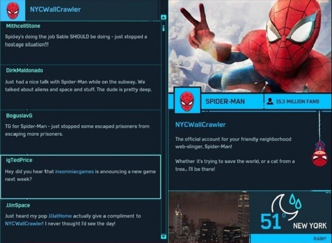PS4《漫威蜘蛛人》遊戲內微博暗示工作室將發表新作