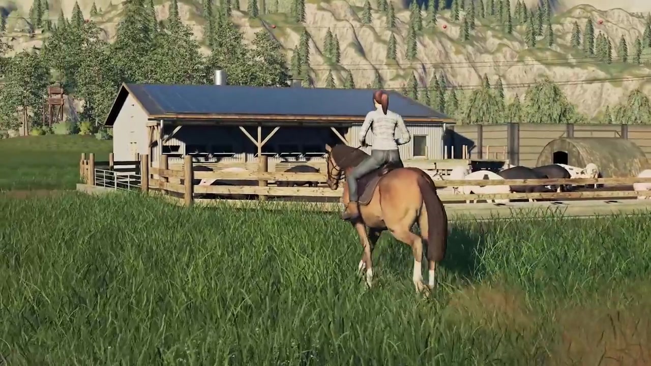 《模擬農場19》新實機視頻展示可騎乘馬匹和其他動物
