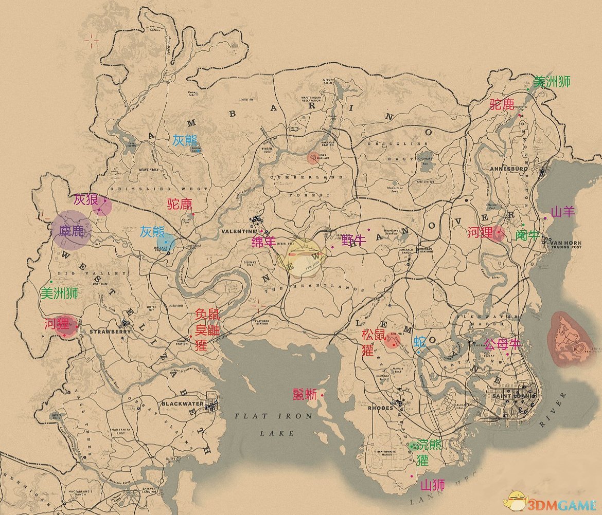 《碧血狂殺2》動物狩獵地圖分享