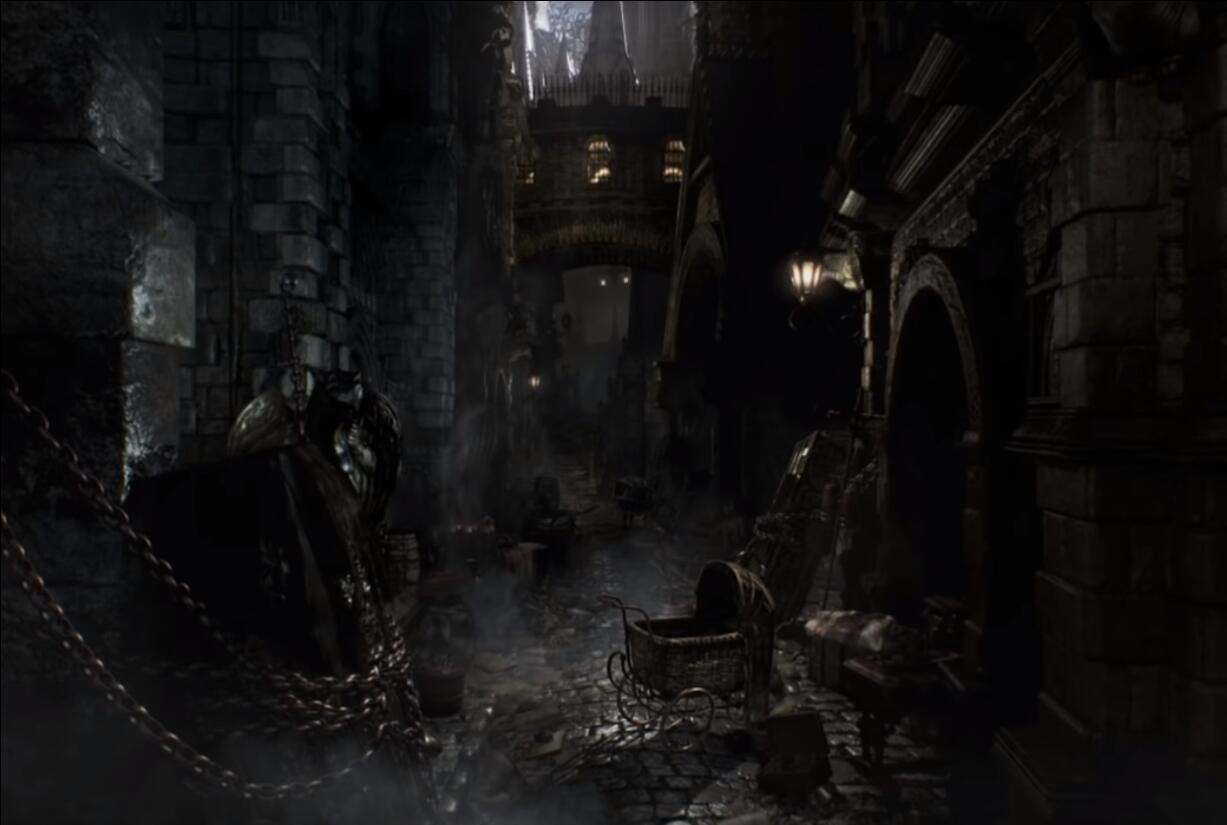 玩家在《血源詛咒》中找到開場動畫中的小巷實景