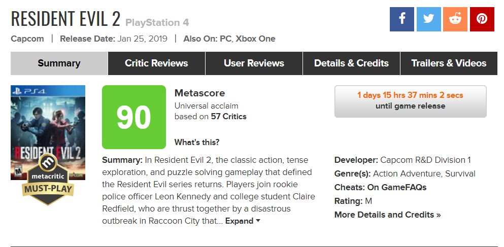 《惡靈古堡2：重製版》IGN 8.8分 經典遊戲重製新標杆