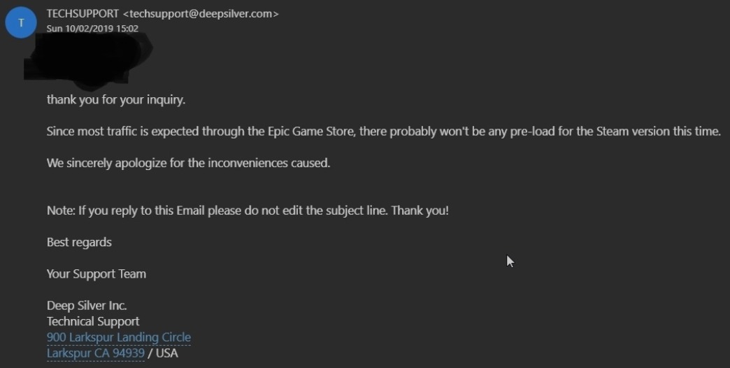 深銀客服：《戰慄深隧：流亡》或將不給Steam版提供預載