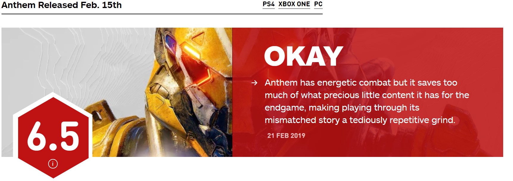 《冒險聖歌》IGN 6.5分 戰鬥有力但首發內容太少