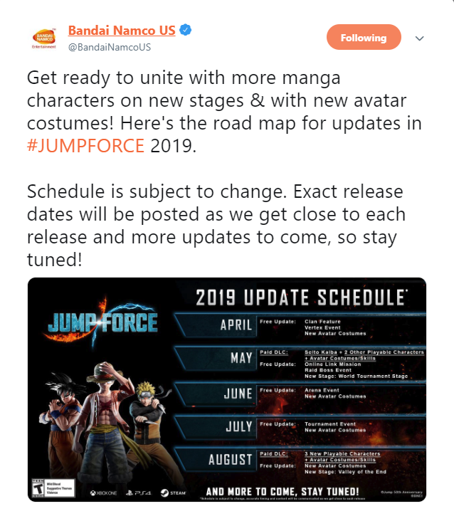 海馬瀨人登陸《Jump Force》 萬代公布2019年計劃表