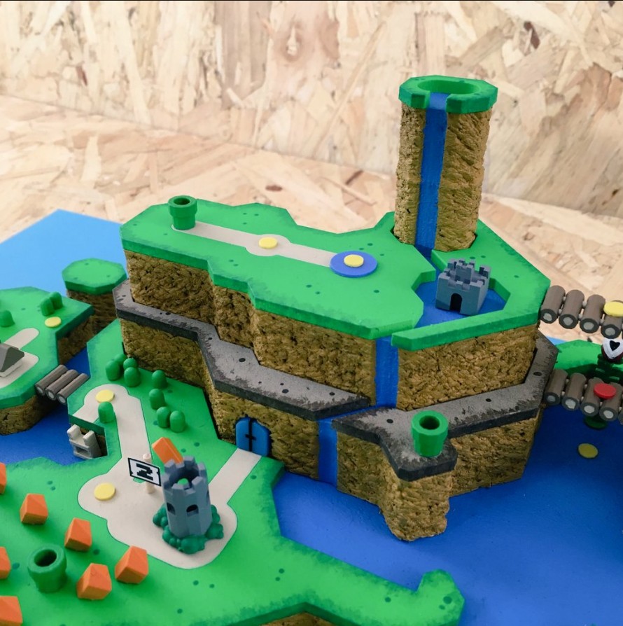嚇死你！大神打造《超級瑪利歐世界》3D實物地圖 
