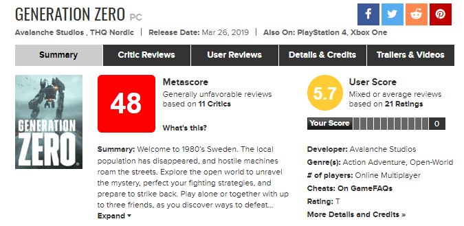 《零世代》IGN 4.0分！設定獨特 但bug多、設計太爛
