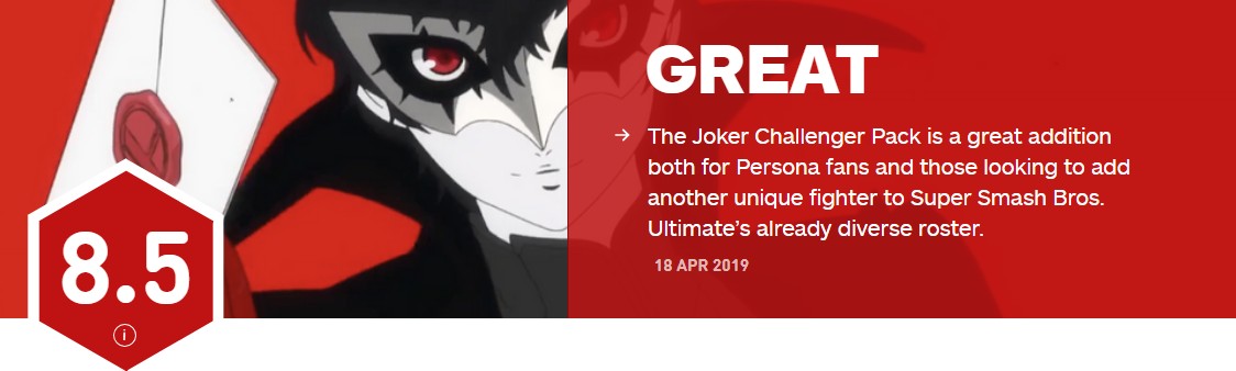 《任天堂明星大亂鬥特別版》Joker挑戰包 IGN 8.5分