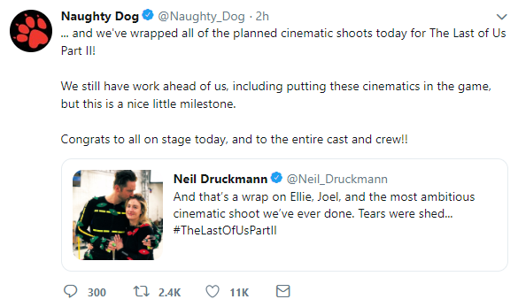 頑皮狗官方確認 《最後的生還者2》拍攝工作已完成 