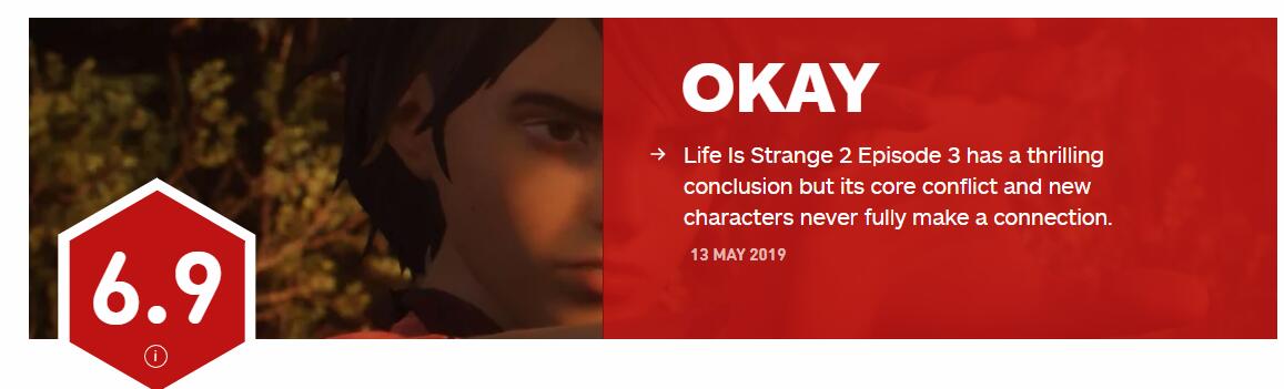 《奇妙人生2第三章》IGN 6.9分 新人物與故事衝突無聯繫