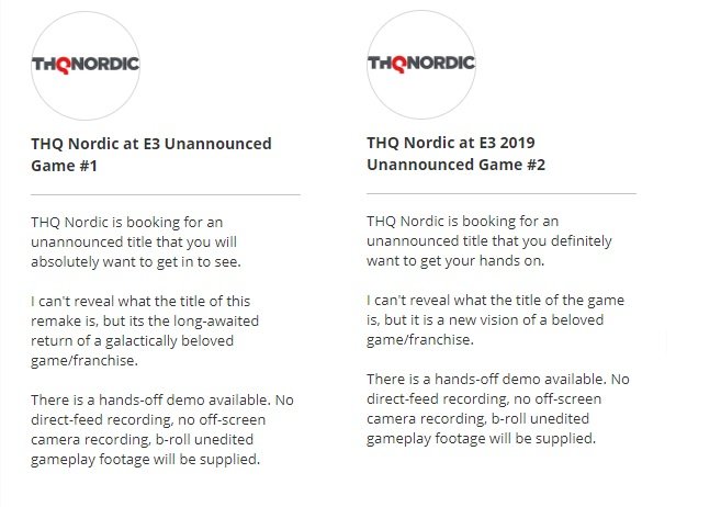 THQ Nordic將有兩款“玩家摯愛系列”遊戲在E3公布