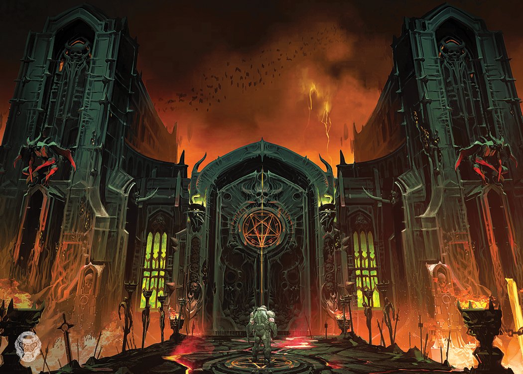 《毀滅戰士：永恆》公布概念插畫 地獄氣氛撲面而來