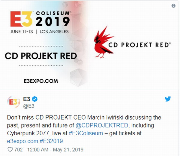 今年E3有《電馭叛客2077》主題演講 將透露更多情報