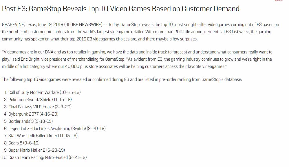 《COD》不愧年貨王 全球最大零售商E3期間遊戲預購量前十榜單