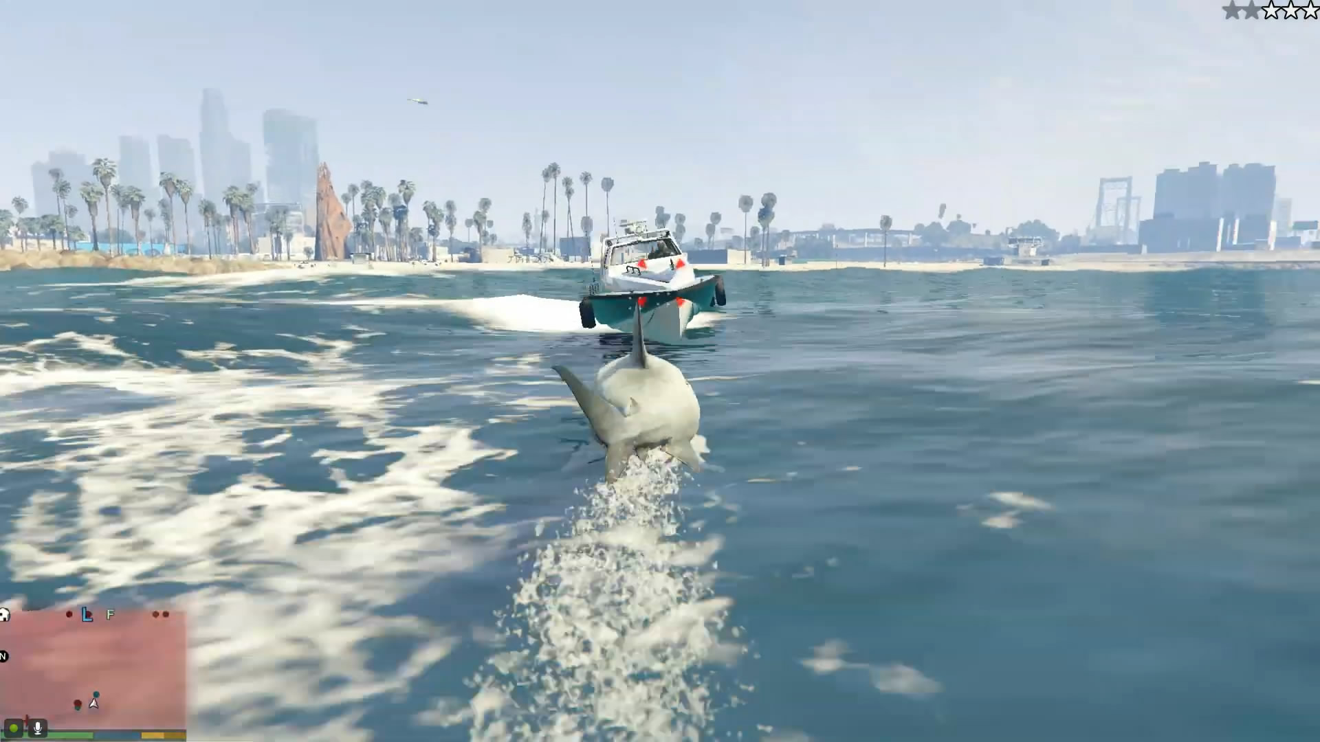 《俠盜獵車手5》大白鯊Mod演示 扮演海中霸主獵殺人類