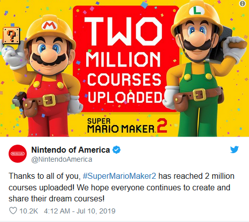 上市一周後《超級瑪利歐製造2》關卡已突破200萬