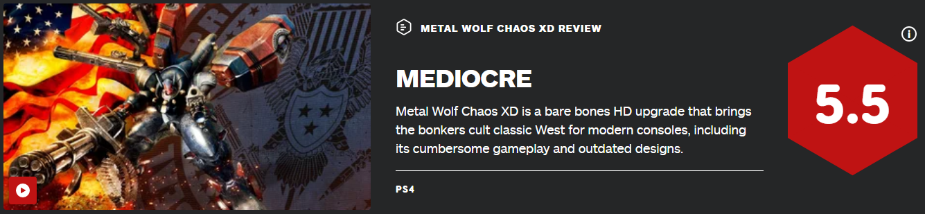 平庸的重製之作 FS社《鋼鐵蒼狼：混沌之戰XD》IGN5.5分