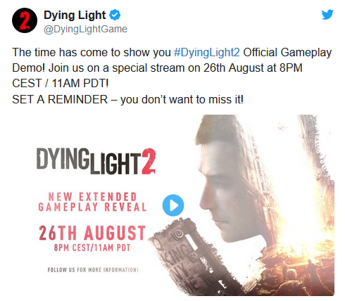 官方表示：《垂死之光2》月底公布加長版演示視頻 