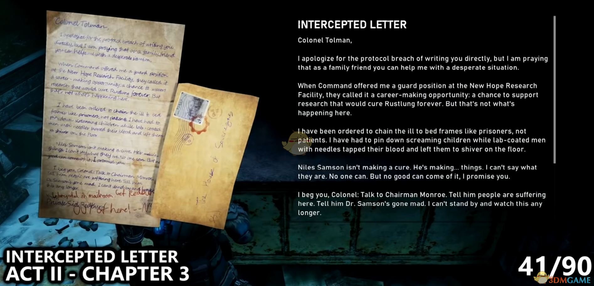《戰爭機器5》被攔截的信背後故事介紹