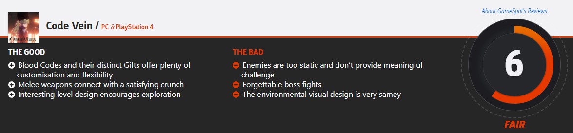 《噬血代碼》媒體分解禁 IGN7分 GS僅打6分：遊戲機制怪異的魂類遊戲