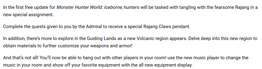 《魔物獵人冰原》公布更新細節：將加入熔岩地帶