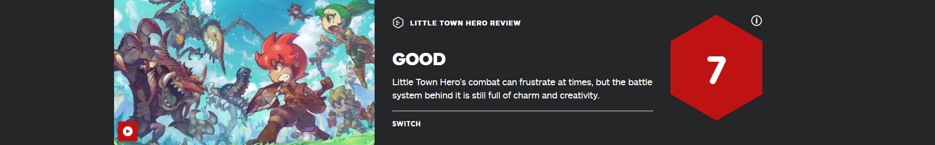 GF新作《小鎮英雄》IGN7分 戰鬥有創意但會讓人挫敗