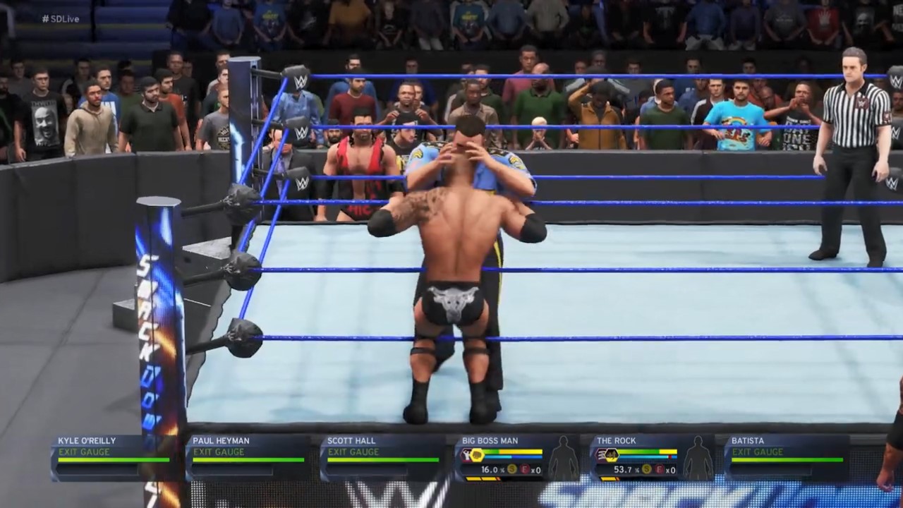 《WWE 2K20》“巨石”強森戰鬥演示 強森艱難取勝