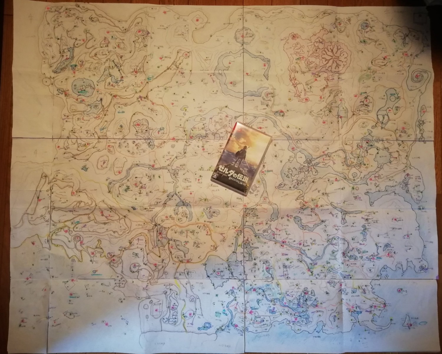 媽媽親手繪製的《荒野之息》地圖 所有細節全標注