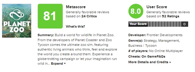 動物實在太可愛《動物園之星》IGN8.5分 M站均分81