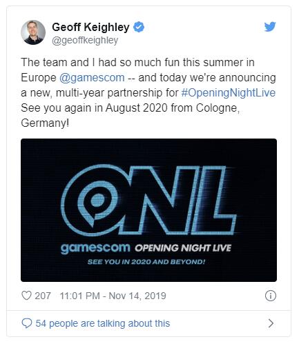 Gamescom 2020及以後展會還將有開幕夜活動