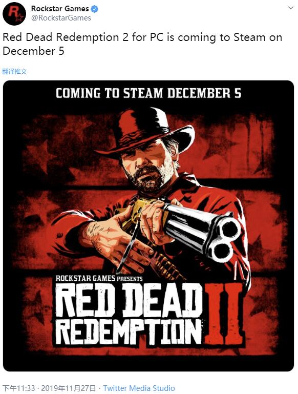 R星官推宣布《碧血狂殺2》12月5日登陸Steam
