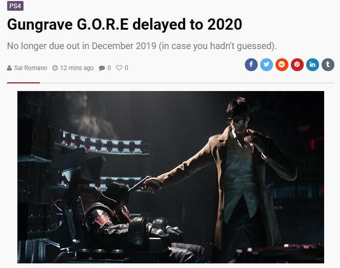 《槍墓G.O.R.E》跳票至2020年 為提升遊戲品質