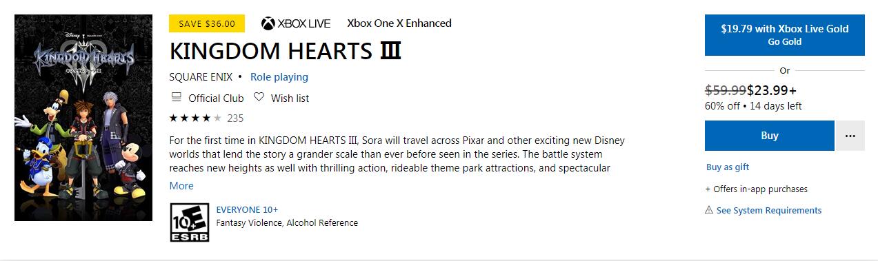 《王國之心3》DLC上架微軟商店 遊戲將登陸PC平台？