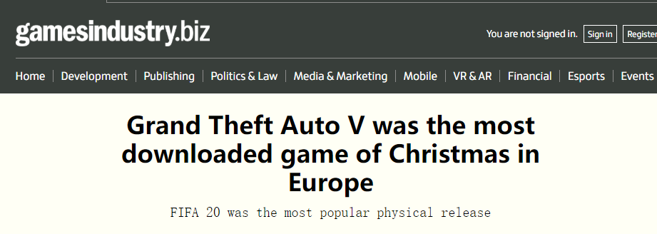 到底是誰還在買！《GTA5》問鼎聖誕假期歐洲等區下載榜首