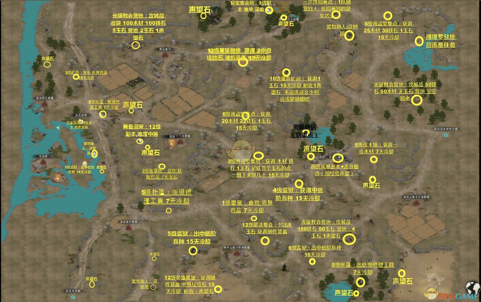 《部落與彎刀》雙月山谷超詳細資源任務地圖分享