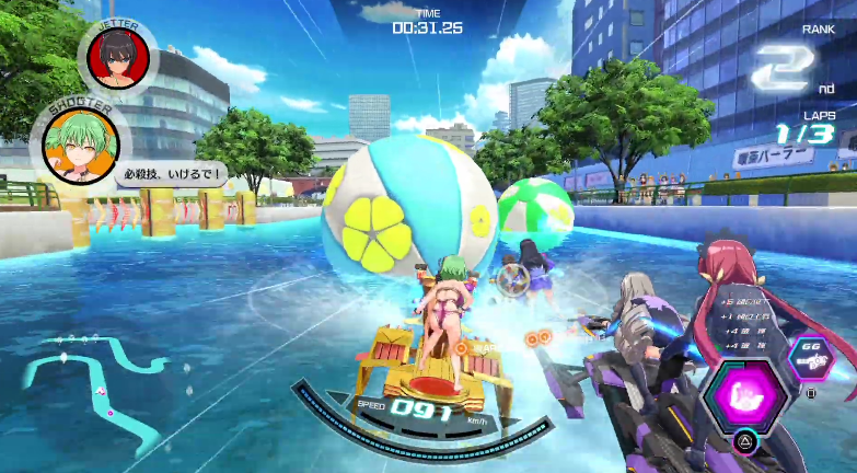 《神田川JETGIRLS》第二彈DLC角色演示：泳裝少女水上激鬥！