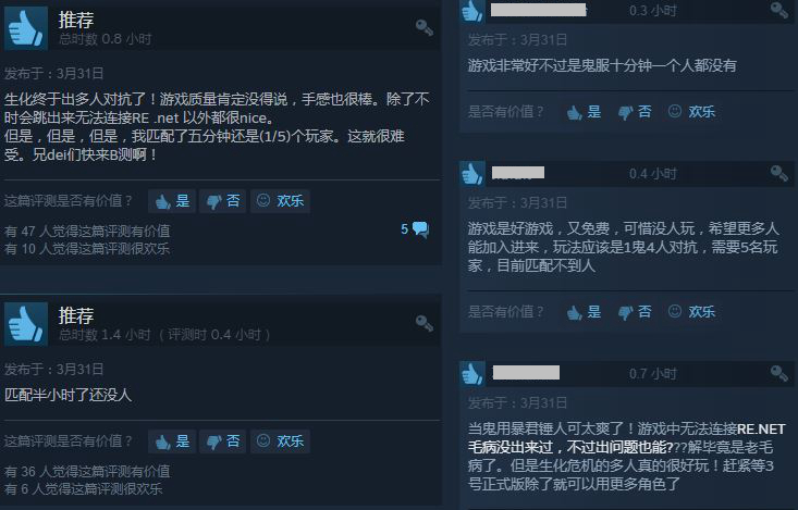 排隊時間過長 《惡靈古堡:抵抗計劃》測試版Steam褒貶不一