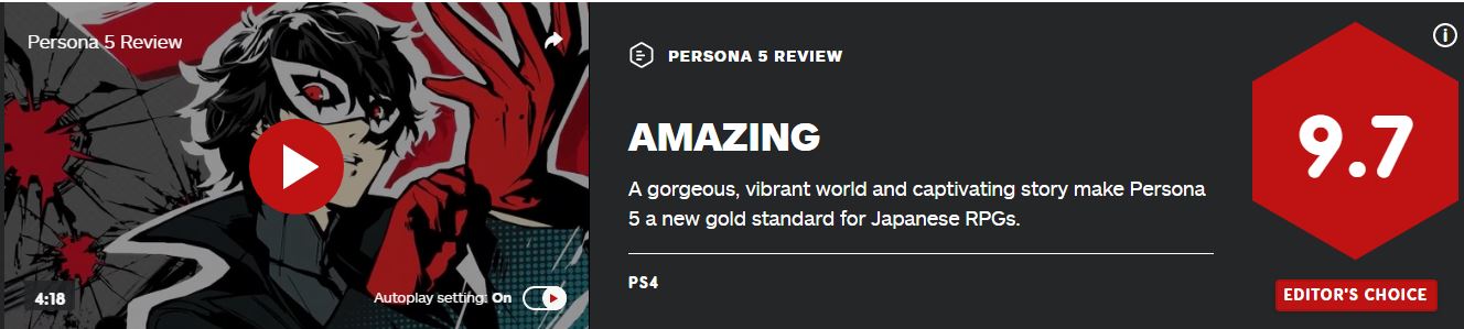 《女神異聞錄5R》IGN 10分：較之原作更加優秀