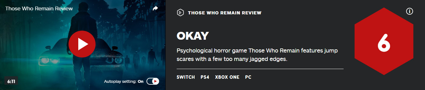 《殘存之人》IGN 6分 Steam評價“褒貶不一”