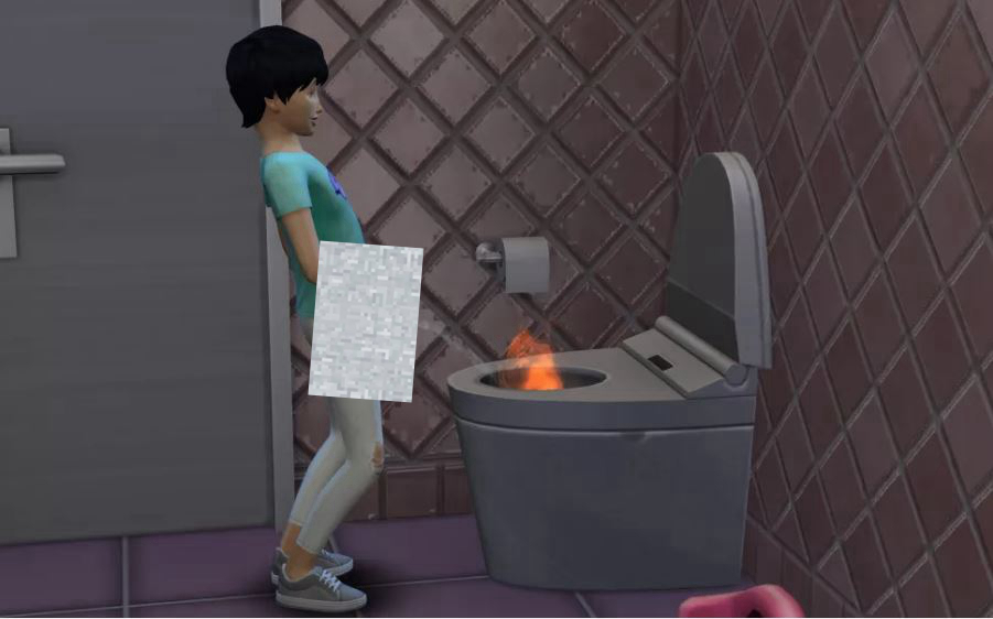 《模擬市民4》出現奇葩BUG 角色噓噓導致燃燒現象