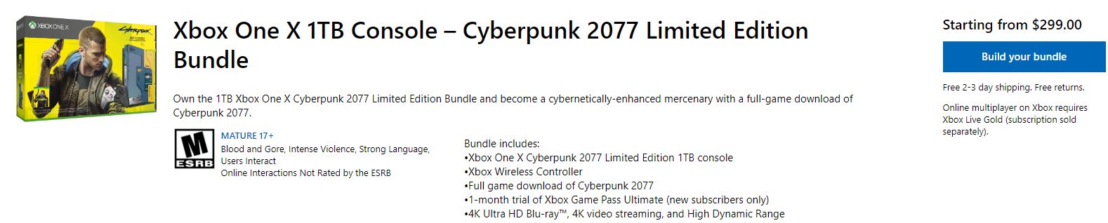 《電馭叛客2077》Xbox限定機美服上架 定價2121元