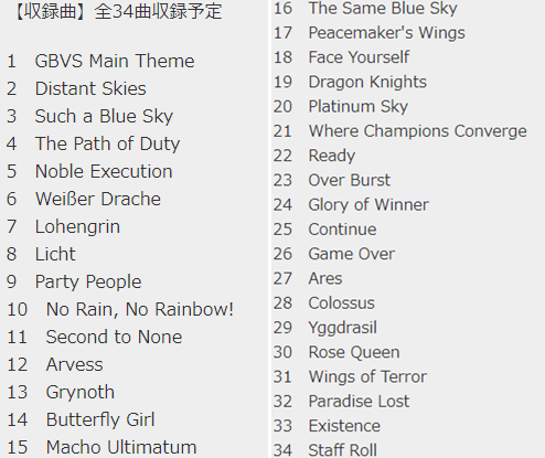 《碧藍幻想：Versus》原聲大碟發售 雙CD全部34曲收入