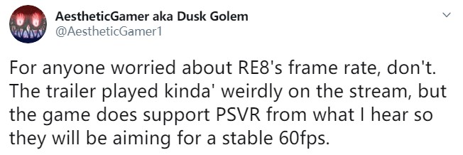 爆料：《惡靈古堡8》將努力達到60幀 因為要支持PS VR