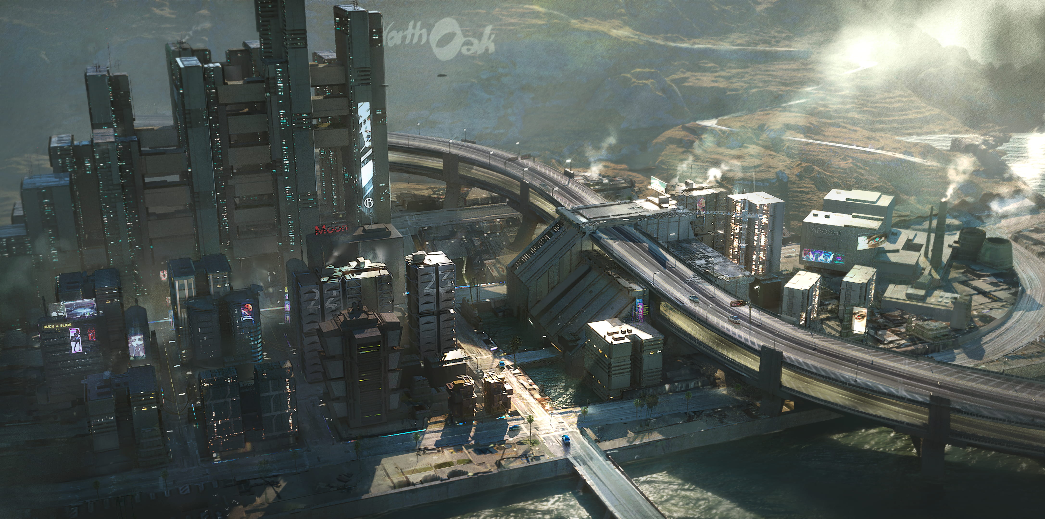 《電馭叛客2077》新截圖及原畫發布 夜之城如此美麗