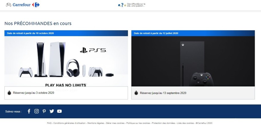 法國家樂福網站上架PS5/XSX預售 399歐起 或為佔位符